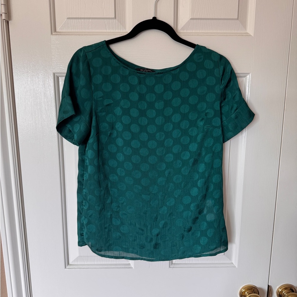 EUC Banana Republic Green Boxy Short Sleeve Blouse